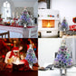 60cm Silver Mini  Fiber Optic Tabletop Artificial Christmas Tree with LED lights Silver Base Xmas Table Top Tree