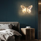 Lâmpada de parede de borboleta led nórdica acessório interno acessório de cabeceira de cama de cama TV moderna decoração de parede de decoração de parede de parede arandelas