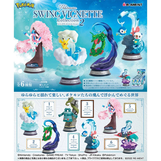 Coleção de vinheta de balanço de reestimação de Pokemon 2 Pikachu Bronzong PiPLUP Oshawott Rayquaza Altaria Sylveon Dragapult PVC Toys