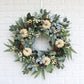 Fall Pumpkin Garland Artificial Eucalyptus Garland with White Pumpkins Pinecones Berries Foliage Lemon Garland Wedding Decor