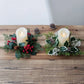 Christmas Ornaments Candle Holder Candlestick Wreath Centerpiece Artificial Cherry Pinecone Garland New Year Xmas Wedding Decor