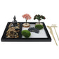 Mini bonsai de estilo zen de estilo japonés, Buda y árbol en miniatura, mesa de arena zen de estatua, decoraciones de la oficina para el hogar micro adornos