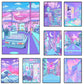 80S Neon City Street Vaporwave Canvas Póster de la calle coreana Anime Pintura decorativa Arte de pared estampados para la habitación Kawaii Decoración de la habitación