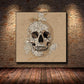 Skull Hat Man Sketch Writing Painting Pintura Vintage Arte da parede Poster Print Retro Old Pictures Para Decoração de casa da sala Cuadros