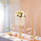 2 Pcs 19.3 inches Gold Centerpieces Table Tall Crystal Flower Stand Wedding Road Lead Tall Flower Holders Centerpiece Crystal