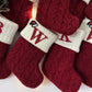 Letters Christmas Stocking New Knitting Christmas Tree Pendant Decorations For Home Xmas Gift Santa Hat Alphabet Christmas Socks