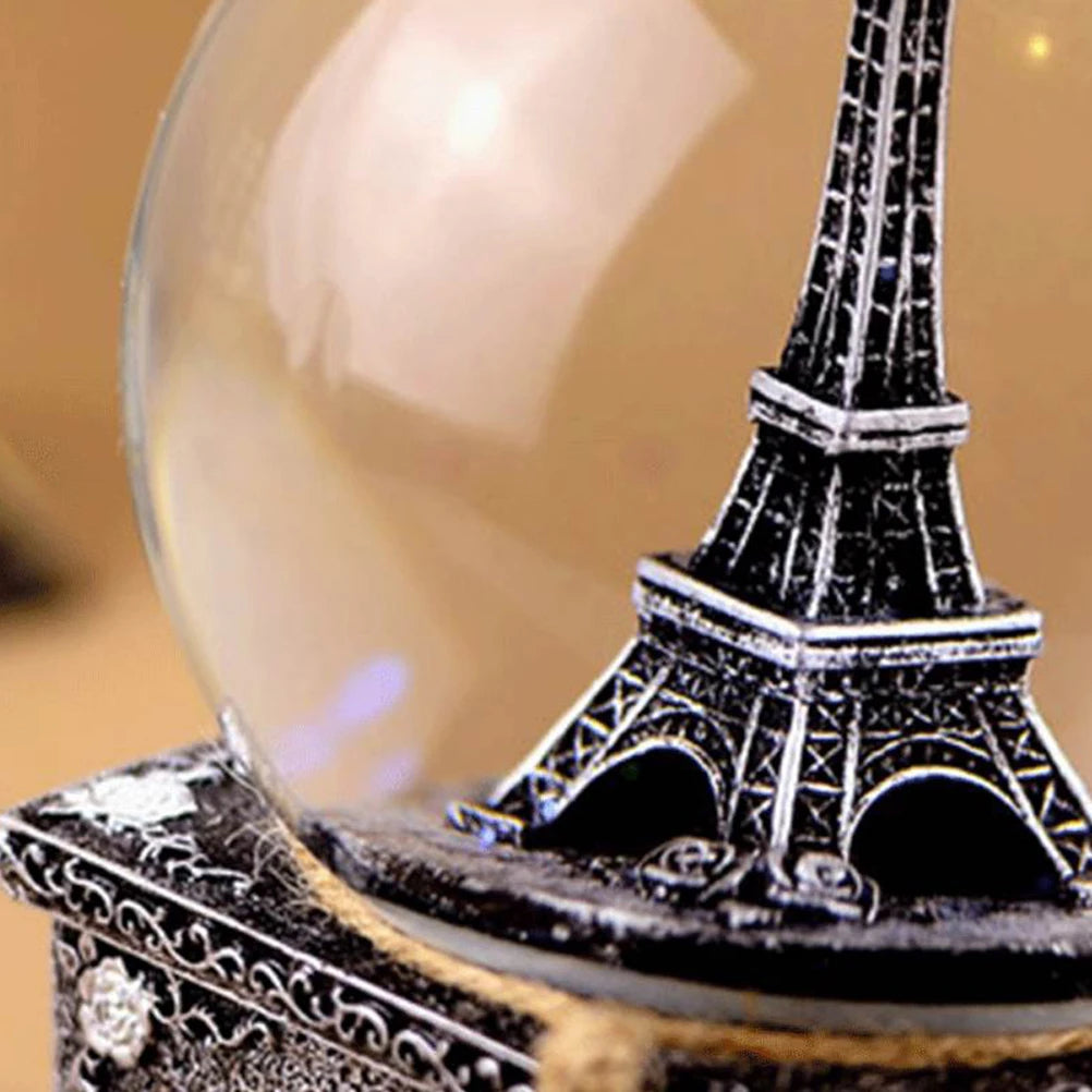 Globe Snow Musicalcrystalbox Tower Eiffel Christmas Snowflake Paris Water Led Vintage Birthday Lights Singing Lantern