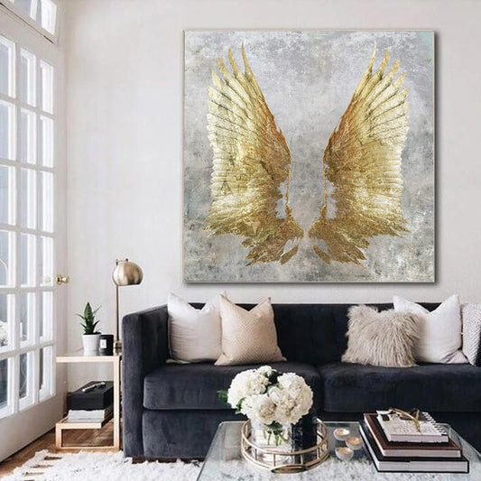 Nordic Fashion Canvas Painting Unique Modern My Golden Wings Angel Posters Prints Wall Art for Living Room Bedroom Aisle Decor