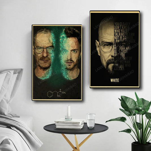 Janpnese Anime Breaking Bad Poster Kraft Paper Impresiones Bar Kraft Caricatura Pegatinas de pared Decoración Chambre