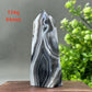 Natural Black Striped Agate Obelisk Polishing Craft Aura Meditation Treatment Witchcraft Altar Wand Home Decoration Ornaments