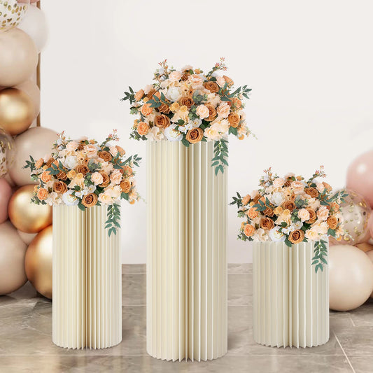 3Pcs Wedding Centerpiece Flower Stand Foldable Cardboard Centerpiece Display for Weddings Party Decoration