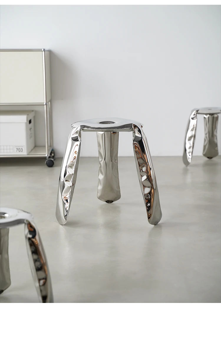 Nordic Modern Classic Stainless Steel Low Stool Plopp Chair Creative Minimalist Footstool