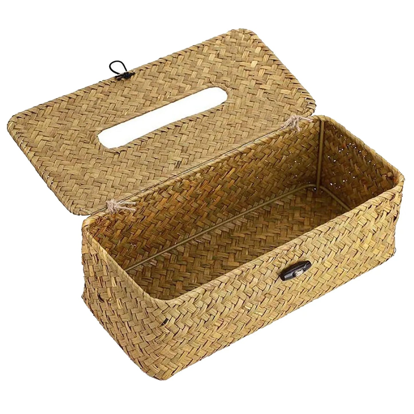 New Rattan Tissue Box decoração em casa decoração artesanal de lenços de água de tecido para desktop para barthroom, casa, hotel e escritório