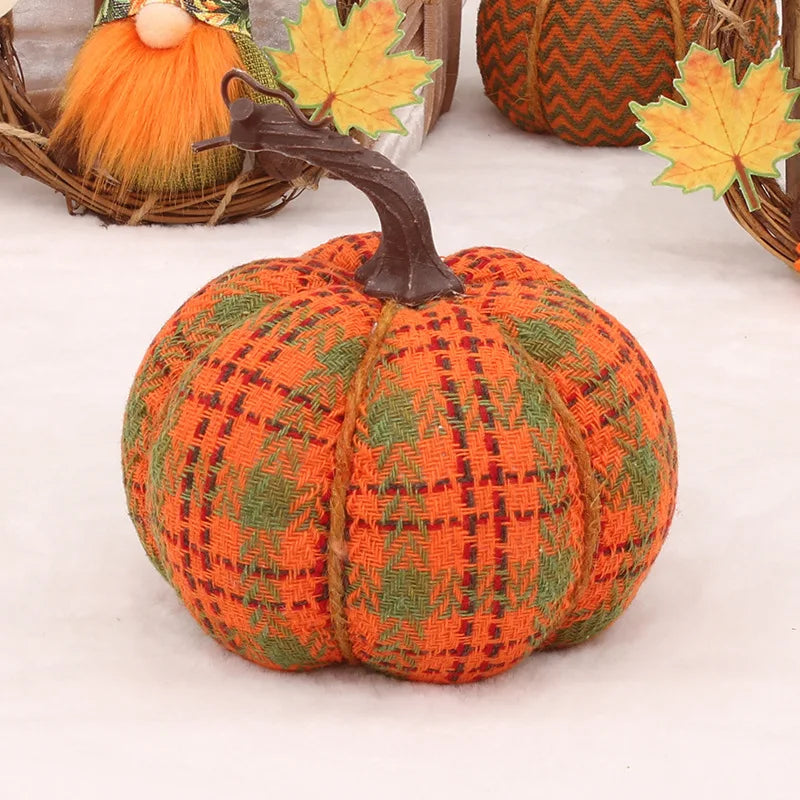 Autumn Knitted Pumpkin Ornament Cloth Pumpkin Home Craft Halloween Party Thanksgiving Day Party Decoration Pumpkin Photo Props