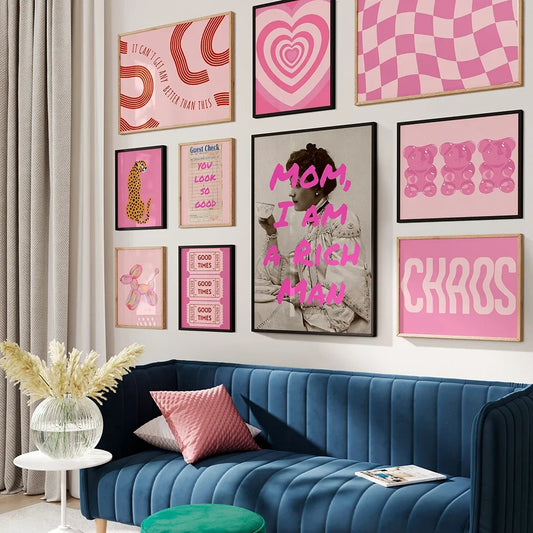 Preppy ästhetische Galerie Drucke Teenage Girls Room Dekor