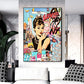 Fashion Woman Graffiti Luxury Street Pop Art Poster moderno HD Wall Art Stampa dipinto in tela per decorazioni per la casa del soggiorno