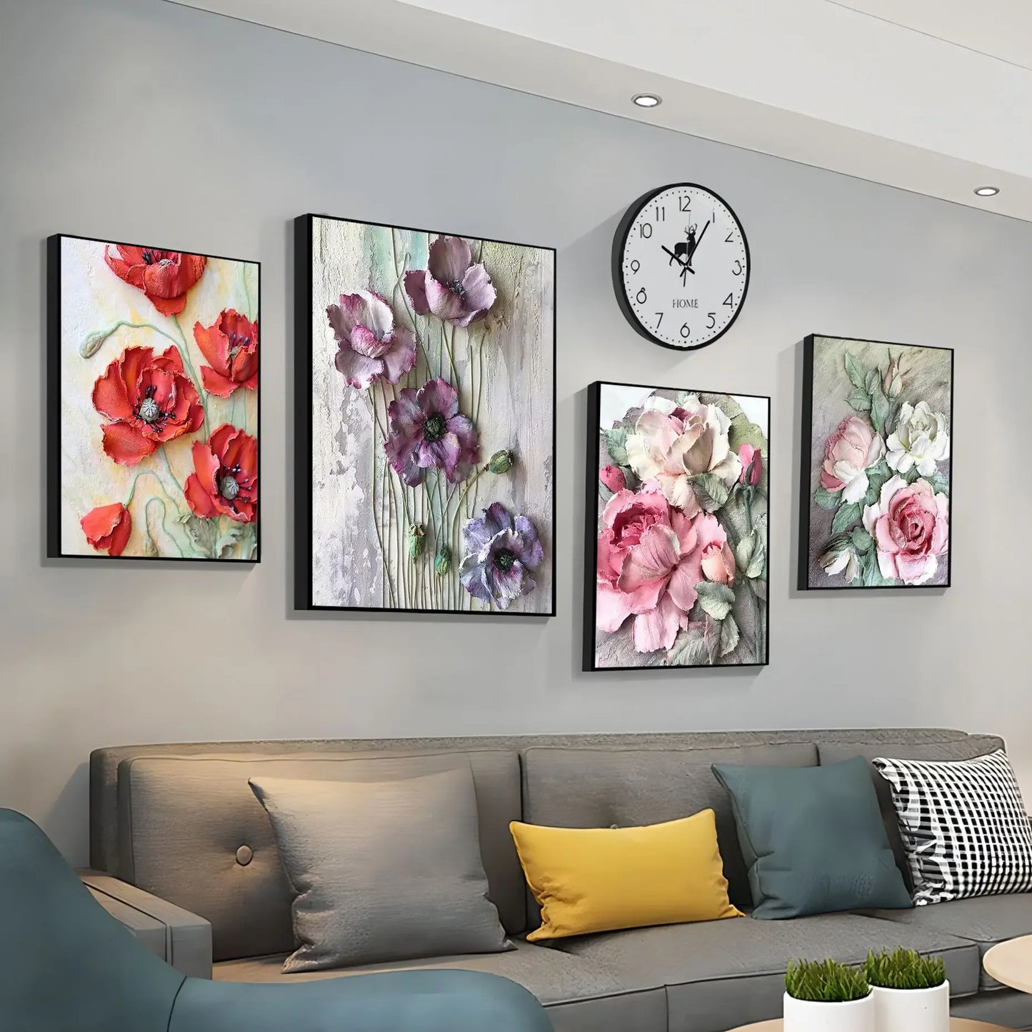 Art Scandinavian Abstract Painting Flower Classic Movie Partters Whitepaper Impresiones Carteles de arte Decoración del hogar