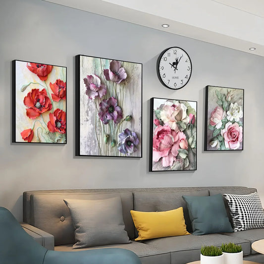 Art Scandinavian Abstract Painting Flower Classic Movie Partters Whitepaper Impresiones Carteles de arte Decoración del hogar