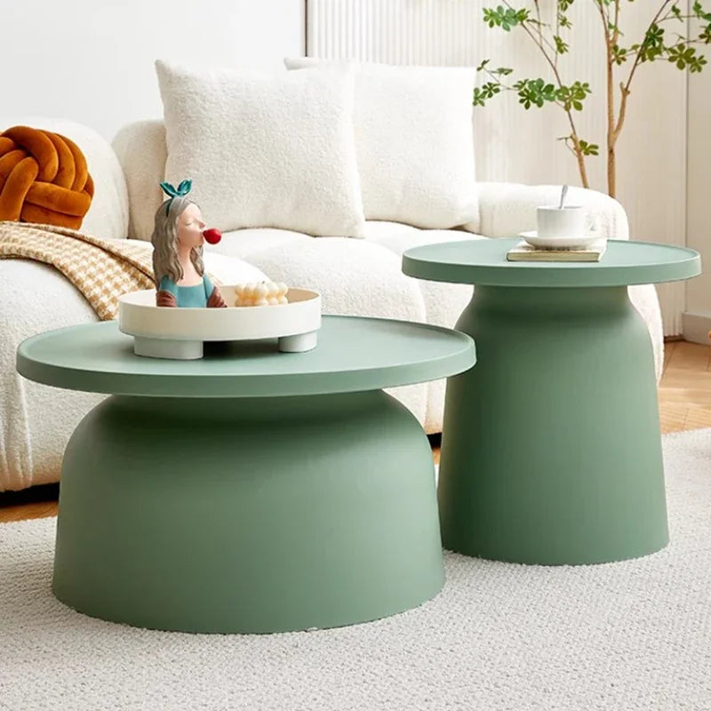 Low Clear Nordic Coffee Table Modern Round Aesthetic Plastic Small Mobile Coffee Table Living Room Mesa Furniture For Home