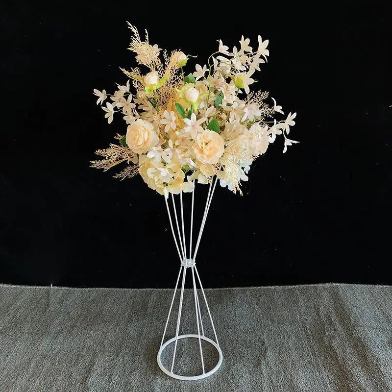 50cm Gold White Flowers Vases Metal Road Lead Flower Stand Wedding Centerpieces for Tables Iron Flower Rack Holder Party Decor