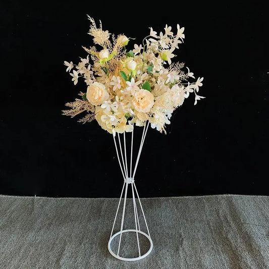 50cm Gold White Flowers Vases Metal Road Lead Flower Stand Wedding Centerpieces for Tables Iron Flower Rack Holder Party Decor