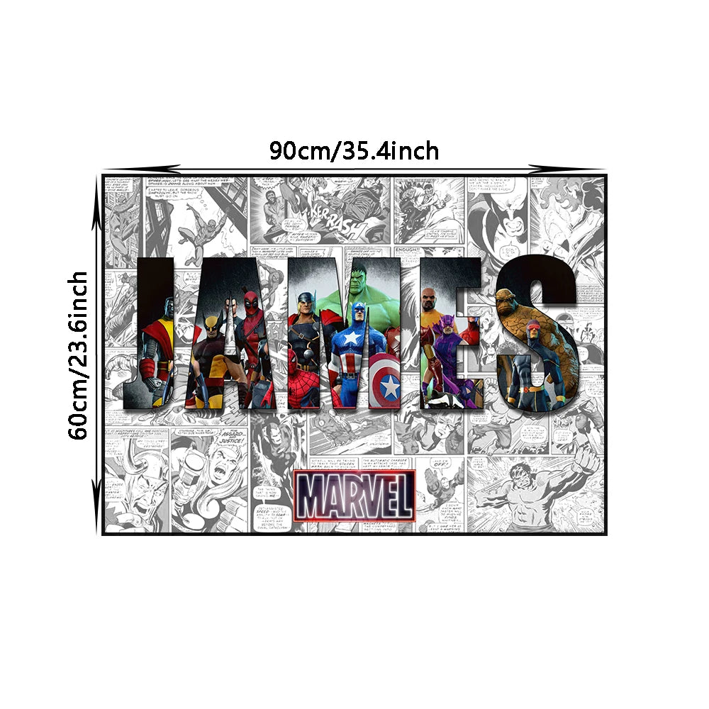 Marvel Movie Heroes Canvas Poster Spider-Man Iron Man Pintura decorativa Diy Nombre personalizado Arte Mural Home's Room Decor Regalos