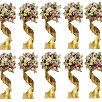 5/10PCS Gold Flower Road Lead Metal Wedding Table Centerpieces Flower Stand Flower Vase Event Party Home Hotel Decoration