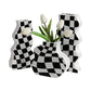 Schwarz -Weiß -Keramik -Vase -Dekoration Checkerboard hoher Sinn getrocknete Blume Vase Wohnzimmer Blume Arrangement Home Dekoration