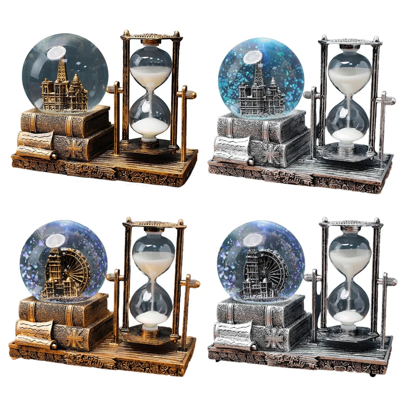 Christmas Snow Globe with Music Box Table Art Home Room Decoration Suitable for Office Wine Cooler Decor