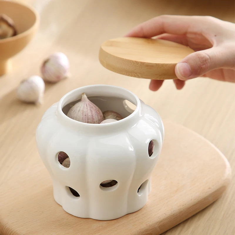 Moderno barattolo di deposito cavo ventilato vaso di stoccaggio ventilato cucina in zenzero in porcellana contenitori in porcellana utensili da cucina