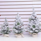 Snowy Mini Christmas Tree Small Tabletop Flocked Tree with Pine Cones Cloth Base Xmas Decorations for Home Decor Display Windows