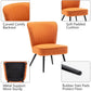 Orange Accent Chair Set of 2 Upholstered Living Room Chairs Modern Bedroom Furniture Sets Armless