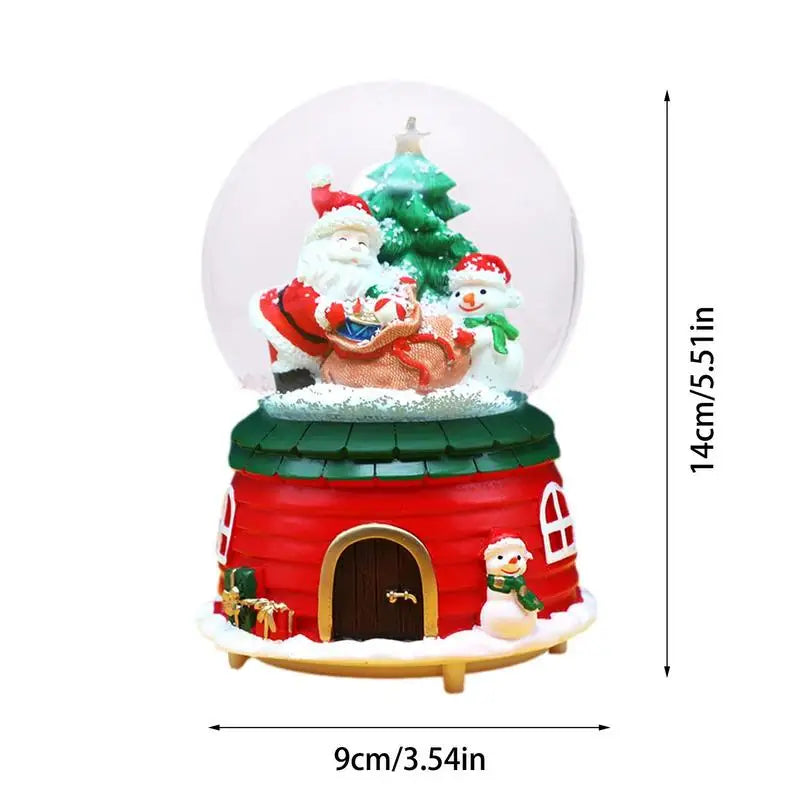 Christmas Snow Globe Battery Operated Rotating Snowflake Crystal Ball Luminous Music Box Creative Christmas Gift Home Decor