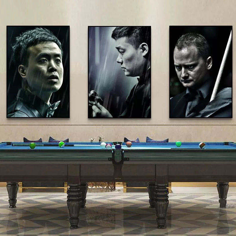 Snooker billar de billar pósters e imprime lienzo blanco y negro pintura arte de arte de pared fotos fotos billar billar chambre