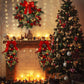 3 Pcs Christmas Pre Lit Wreath and Swag with Lights Artificial 24in Christmas Garland for Front Door Outdoor Indoor Home Party