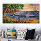 Zomer kustvakantie zonsondergang landschap canvas schilderij print zeegehanen foto voor woonkamer huis muur kunst decor poster cuadros