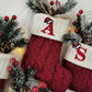 Letters Christmas Stocking New Knitting Christmas Tree Pendant Decorations For Home Xmas Gift Santa Hat Alphabet Christmas Socks