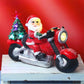 Lighted Christmas Inflatable Santa Claus On Motorcycle 7" Luminous Funny Santa Figurines for New Year Xmas Gift Indoor