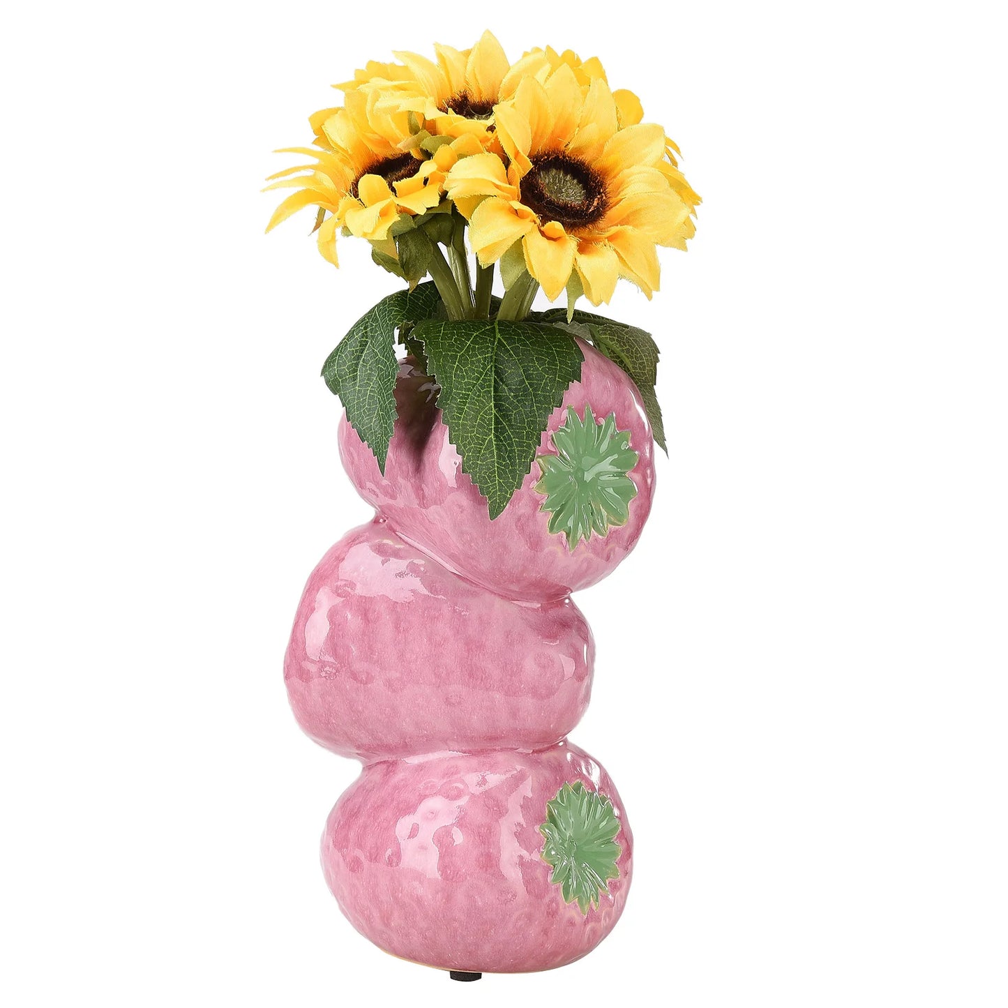 Strawberry Vase Decoration Creative Decorative Ceramic Artificial Fruit Ornament Plant Flower Arrangement Pot Desktop Home Decor