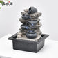 Fuente de agua de mesa de rocas apiladas con luz LED, Feng Shui Zen Cascada interior para decoración de la oficina en el hogar tamaño de escritorio