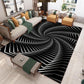 3D Vortex Illusion Carpet Floor Mat Area Rug Abstract Geometric Print Optical Home Living Room Bedroom Non-slip Doormat Rugs