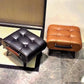 New High-end High-quality Wax Leather Living Room Sofa and Stool, European and American Light Luxury Style Home Furniture