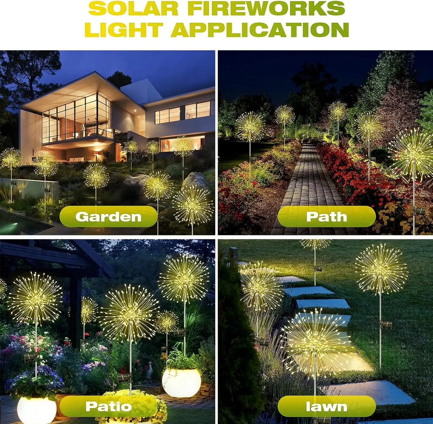 LED Solar Feuerwerk Lichter Garten Dekoration Fee Lichter wasserdichte Löwenzahnlampe für Gartenlandschaft Rasendekoration im Freien