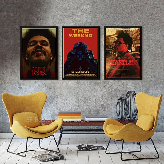 The Weeknd Retro Poster Aesthetic Stamts Starboy/After Hours/Trilogy Painting Room Vintage Case Bar Cafe Art Wall Decor Picture