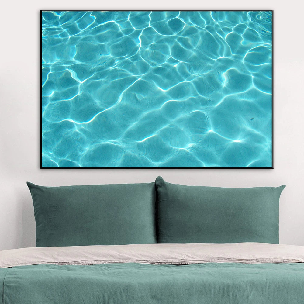 Modern Fashion Blue Pool Poster Stampa tela dipinto di un muro rilassante Immagini decompresse per il soggiorno decorazioni per la casa Cuadros