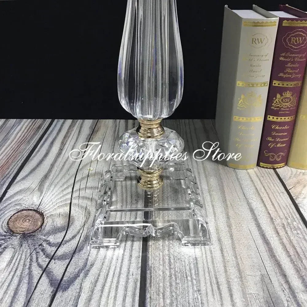 Tall Acrylic Flower Stand Crystal Centerpiece for Wedding Clear Floral Vase Candle Holder Marriage Display Decor