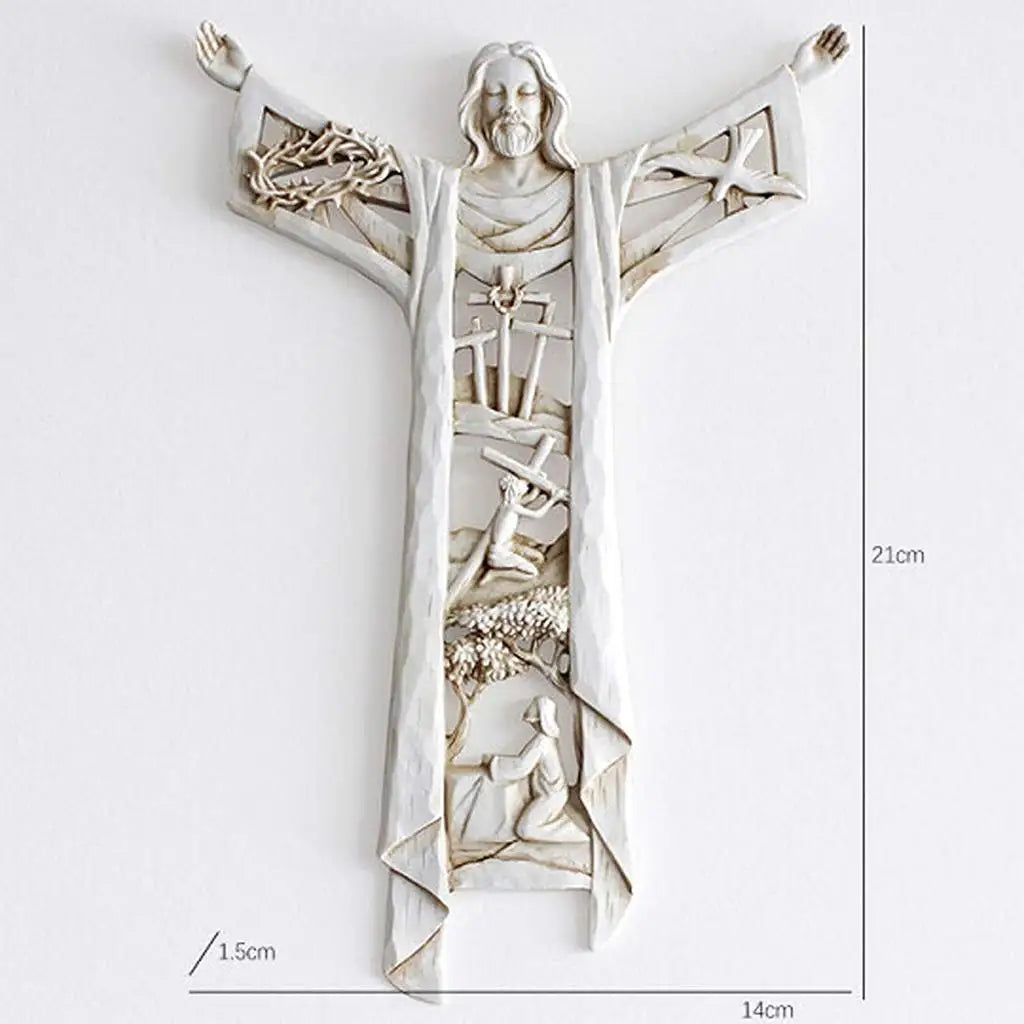 Risorta Cristo Wall Cross Crocifisso Gesù Figurine per la casa Decorazioni per la casa