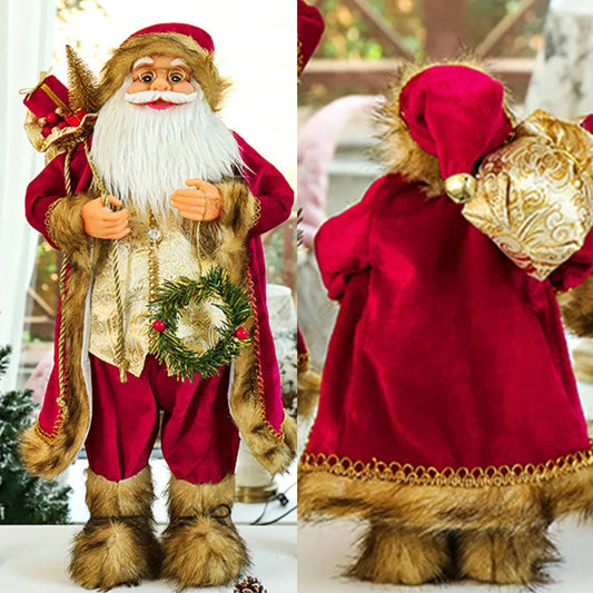 New Year 2023 Christmas Decorations For Home Height 30cm 45cm Santa Claus Doll Children's Gifts Window Ornaments Navidad