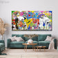 Pop Art Wall Street Graffiti Canvas Pintura Arte impresa Decoración moderna del hogar Moderno Tamaño Gran tamaño Lienza