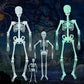 Scary Halloween Props Luminous Hanging Skeleton Halloween Party Home Outdoor Yard Garden Decoration Movable Glow Fake Skull